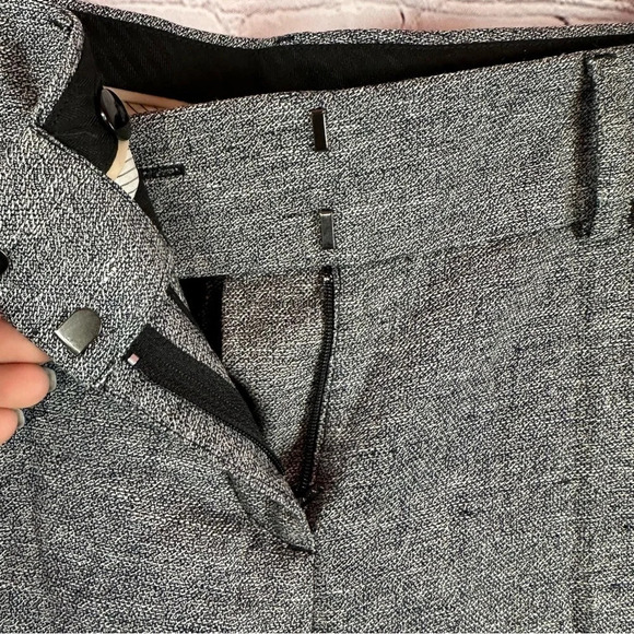 ann taylor LOFT marisa trouser sz 4 black white tweed linen blend preppy office - Picture 2 of 10
